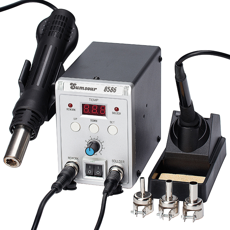 Smd Rework Station Hot Air Soldering 2 In 1 - 8586 700W 2 en 1 pantalla