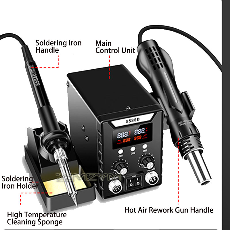 Estación de Retrabajo de Aire  - Smd Rework Station Hot Air Soldering 2 In 1 reseña y precio