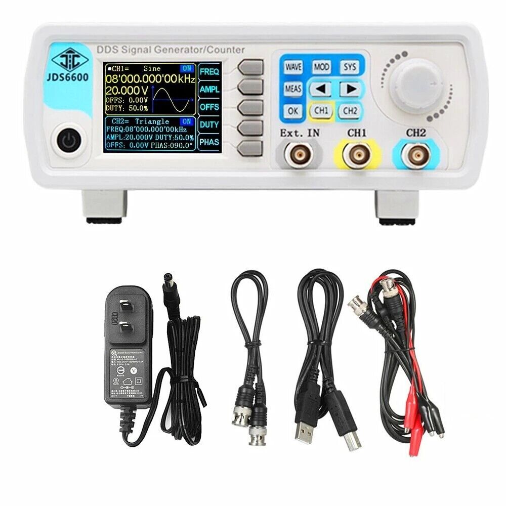 JDS6600 60MHz DDS función gene - Dual Channel Arbitrary Waveform Function Generator 60Mhz reseña y precio